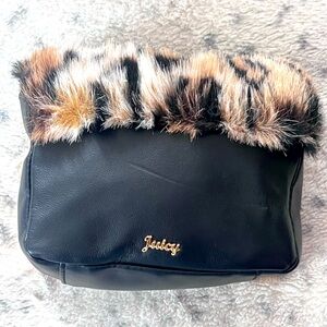 EUC Juicy Couture black and faux fur bag